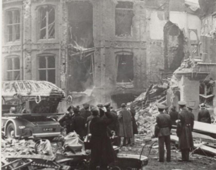 Aftermath of bombing in Reading on 10th February 1943