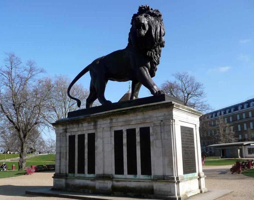The Maiwand Lion Statue in Forbury Gardens