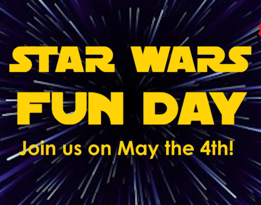 a space background with the text star wars fun day