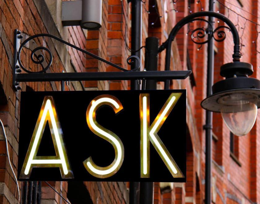 Ask Restaurant Sign