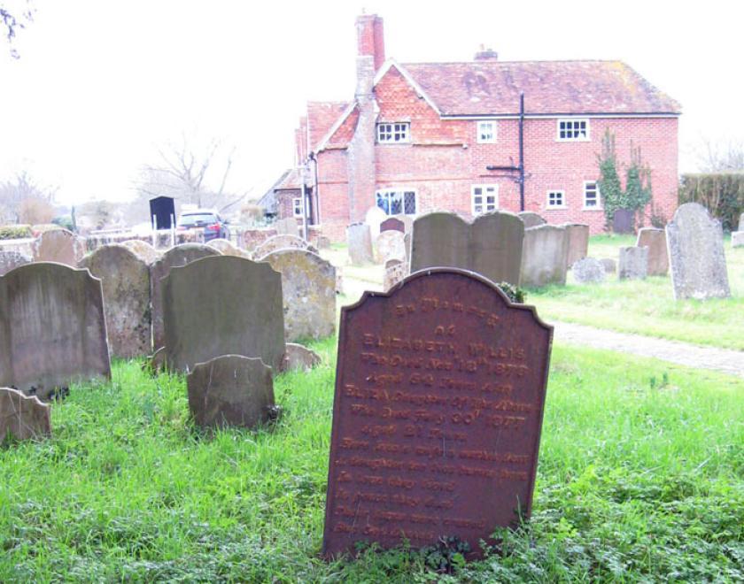 an iron grave marker by Hedges Foundry in Bucklebury churchyard