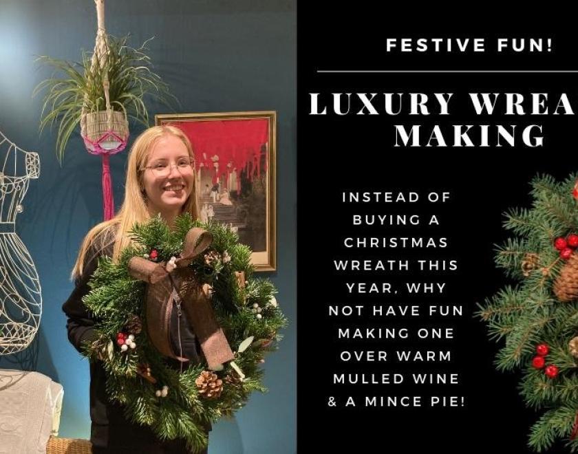 Christmas family event workshop fun Caversham Reading Berkshire 2022 luxury wreath making 