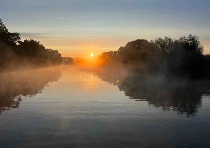 sunset on the river