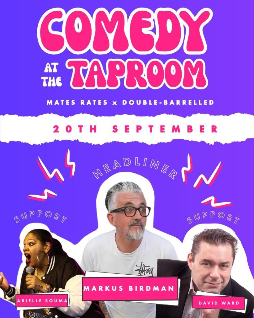Comedy at The Taproom September with headliner Markus Birdman