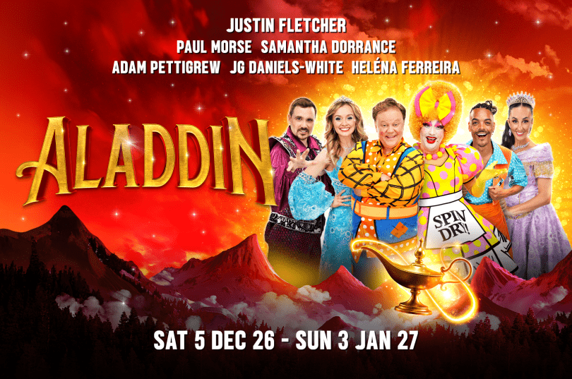 Aladdin cast with magic lamp