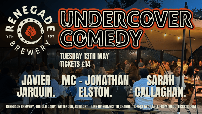 A picture of the poster for the comedy night