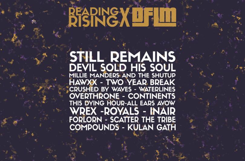 Reading Rising poster listing the bands performing