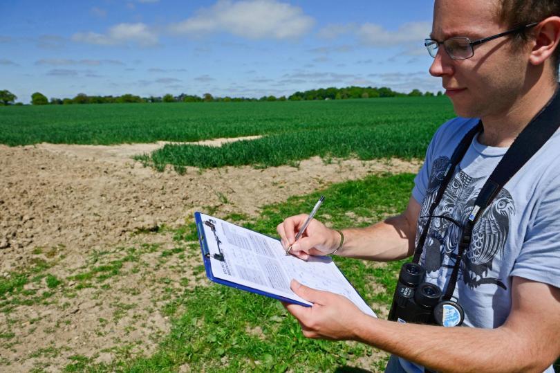 A BBS Surveyor making field notes