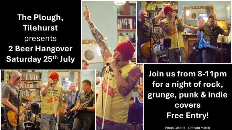 Poster with montage of photos of the band on stage