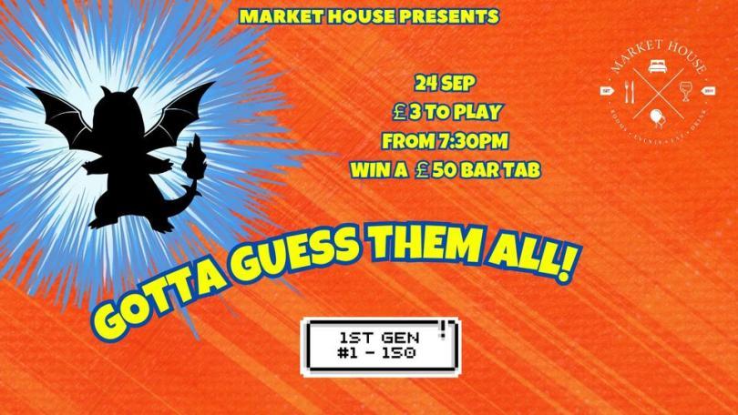 orange background with information of the event, and a photo of a pokemon 