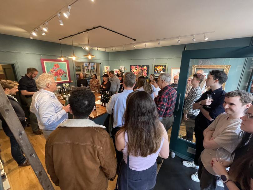 Wine tasting at the Caversham Picture Framer