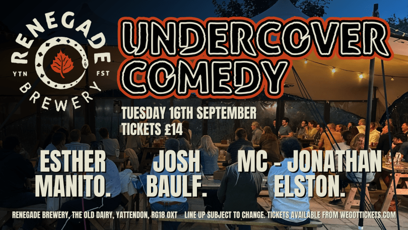 A picture of the poster for the comedy night