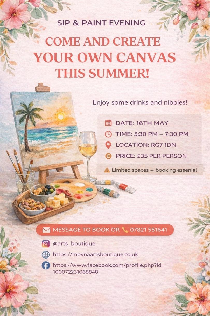 Sip and Paint a art session 16th May