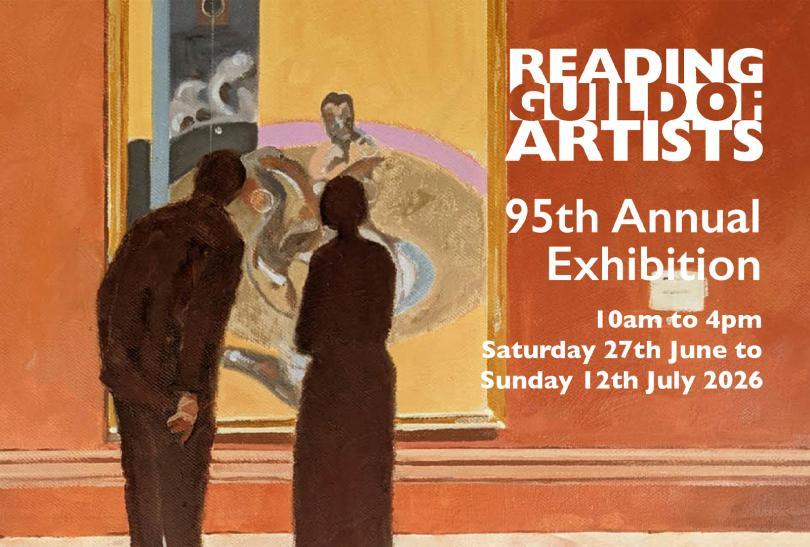 Poster for Exhibition with a painting of people looking at a painting