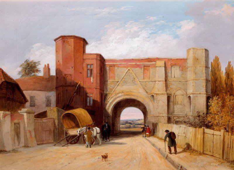 Painting of Reading Abbey Gateway c.1840