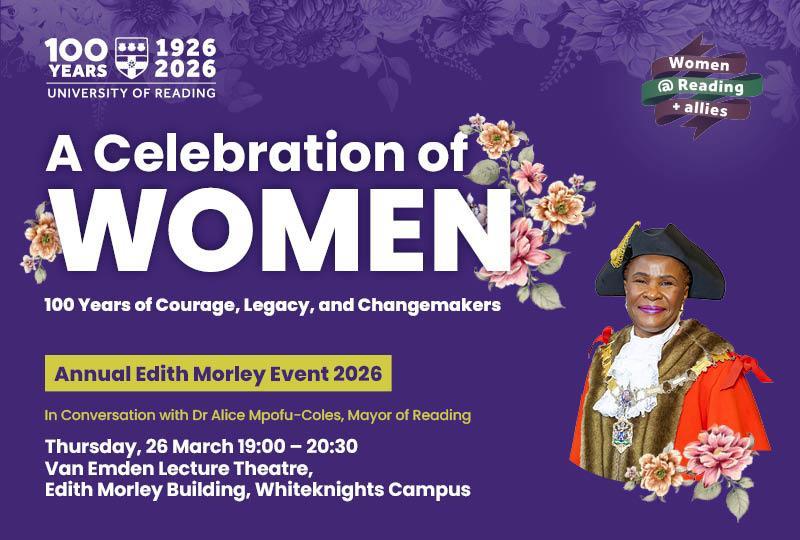 poster for A CELEBRATION OF WOMEN event with a photo of Dr Alice Mpofu-Coles in her ful mayoral regalia