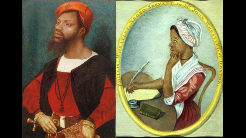 Jan Mostaert's 'Portrait of a Moor' and 'Phyllis Wheatley' by an unidentified artist