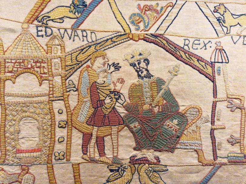 detail from the copy of the Bayeaux tapestry in Reading Museum