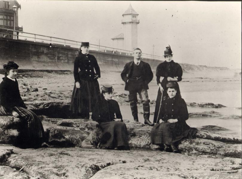 Victorian group on a beach