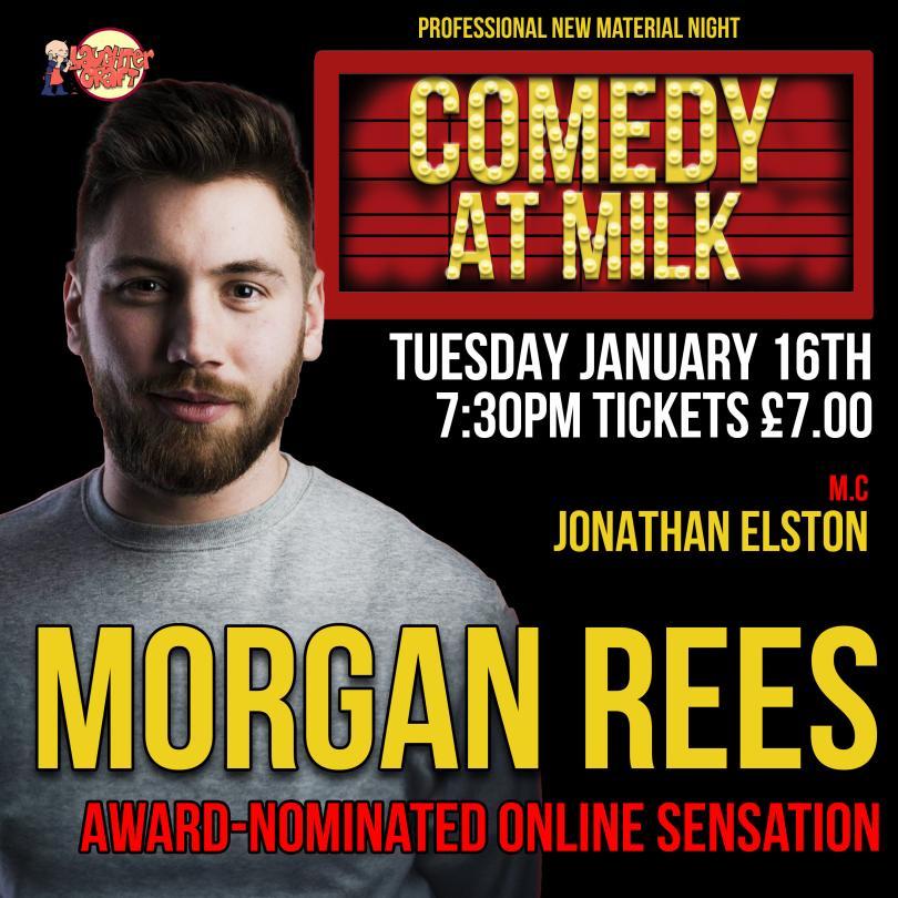 A picture of the poster for the comedy night