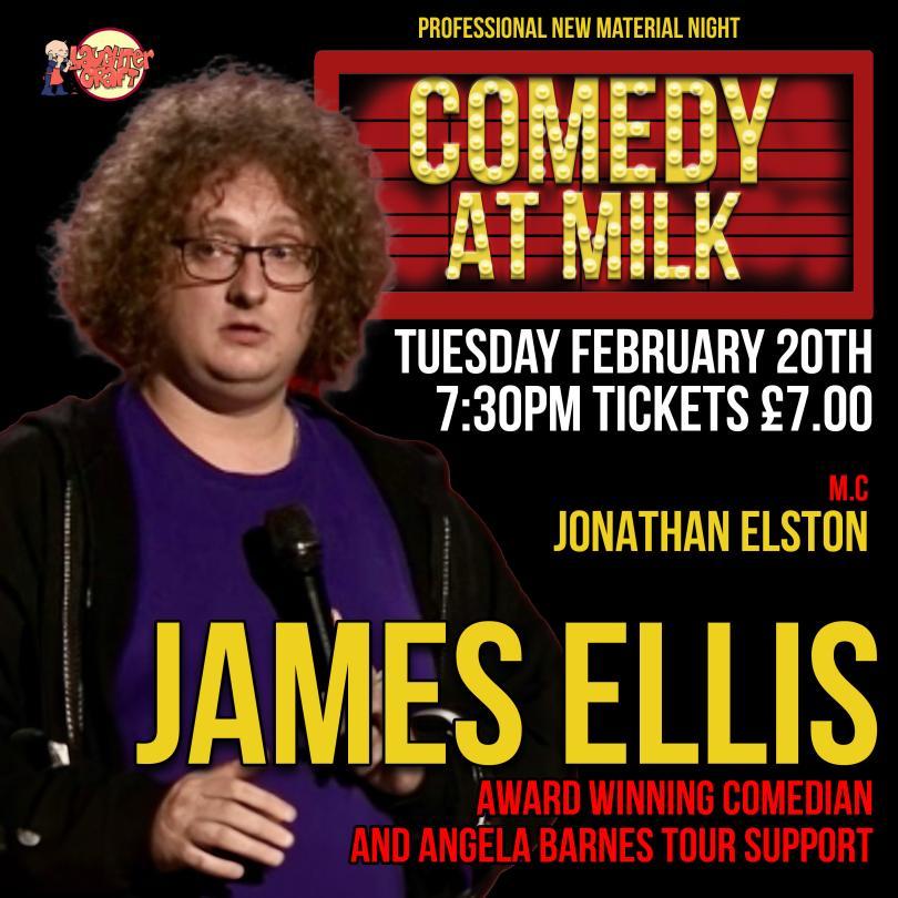 A picture of the poster for the comedy night