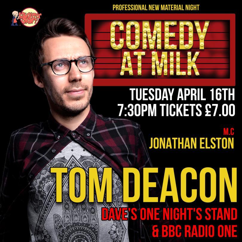 A picture of the poster for the comedy night