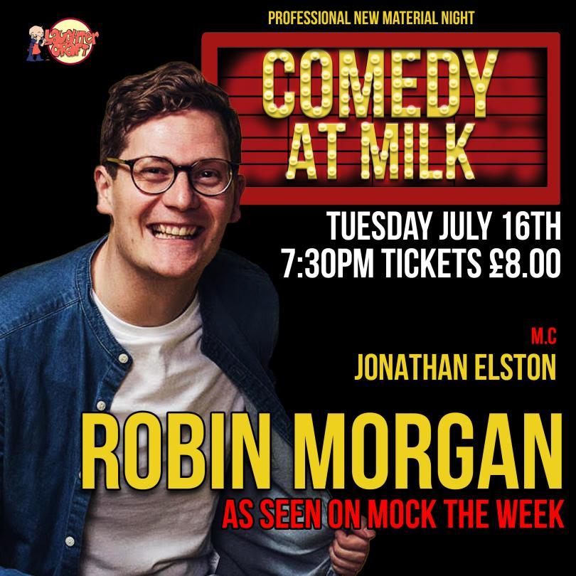 A picture of the poster for the comedy night