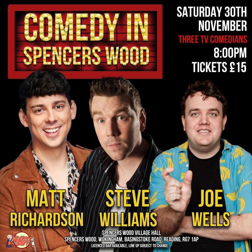 A picture of the poster for the comedy night