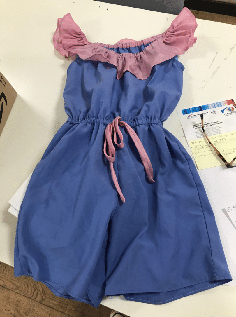 Finished blue child's dress