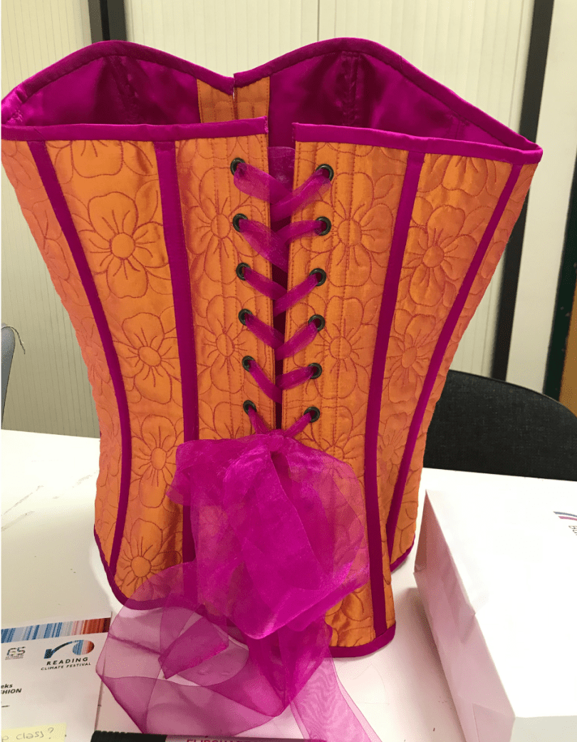 Corset made with recycled fabric