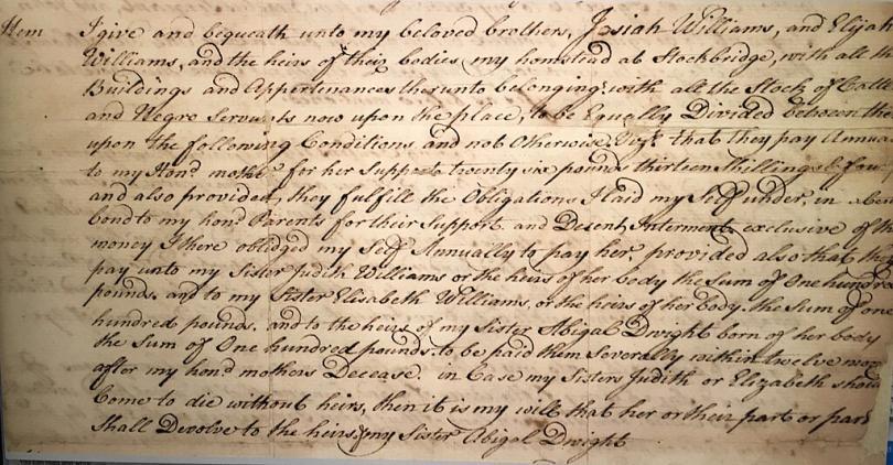 last will and testament from 1755