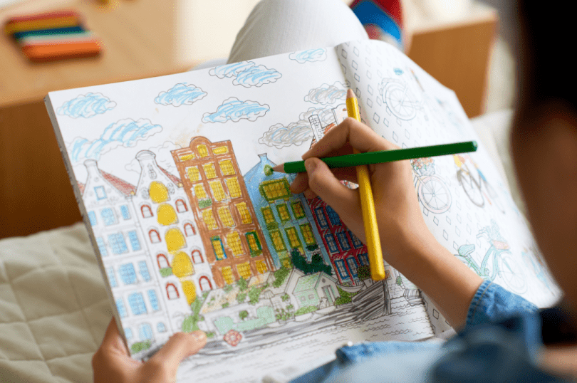 Hand drawing a book illustration