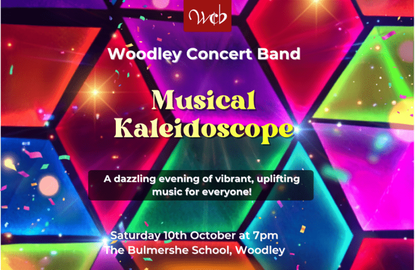 Musical Kaleidoscope poster image with bright geometric shapes and concert title and date.