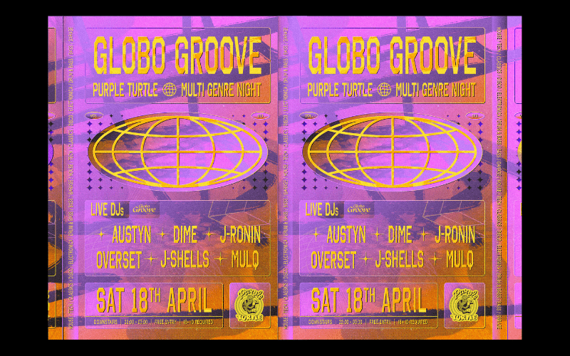 GLOBO GROOVE Return to The Turtle Basement bringing their mix of House/Techno/Electronica/Disco and classics  10.30pm FREE ENTRY / 18+ ID Required