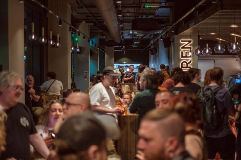 A packed house at Siren's RG1 bar 