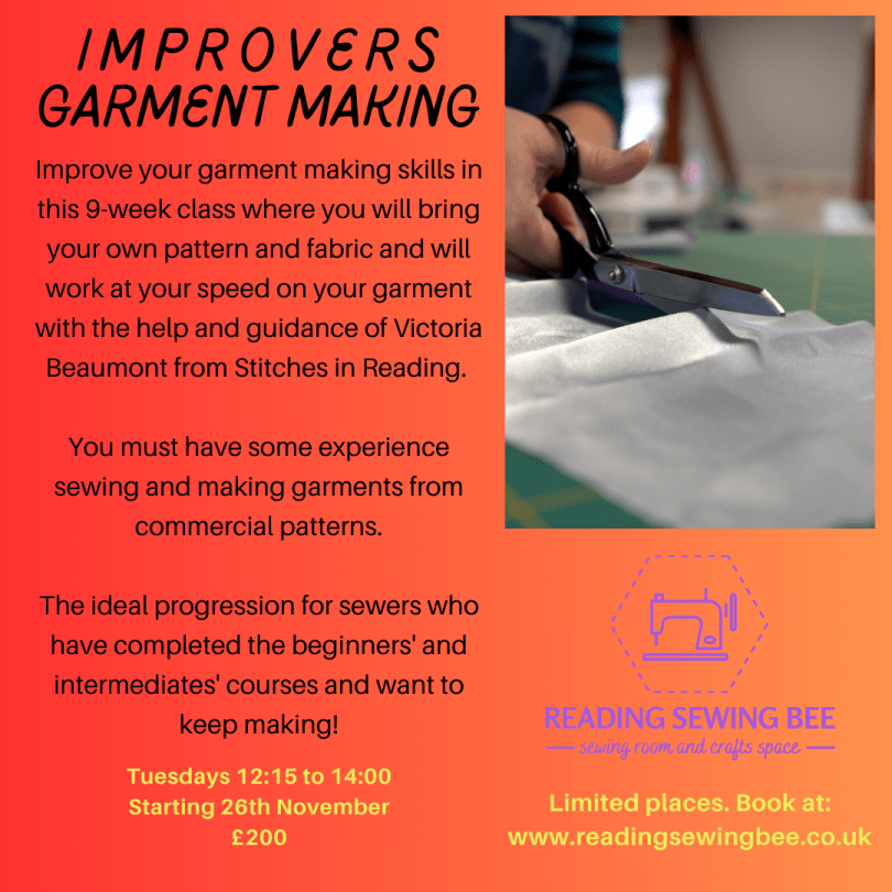 Flyer for improvers sewing course