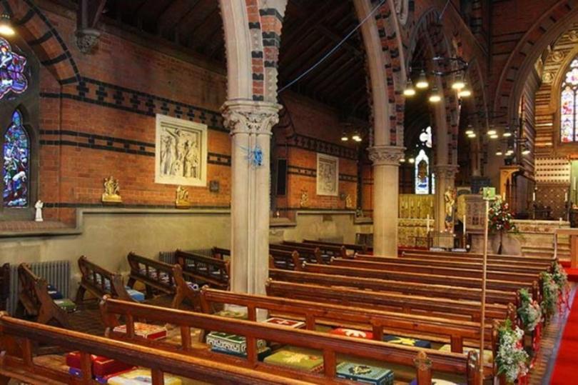 The north arcade of All Saints Church in Boyne Hill, Maidenhead