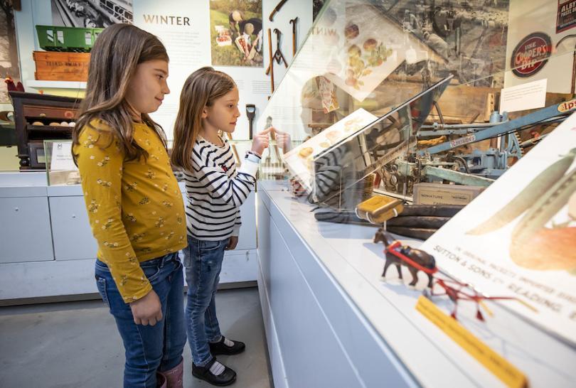 Two girls in a gallery at The MERL