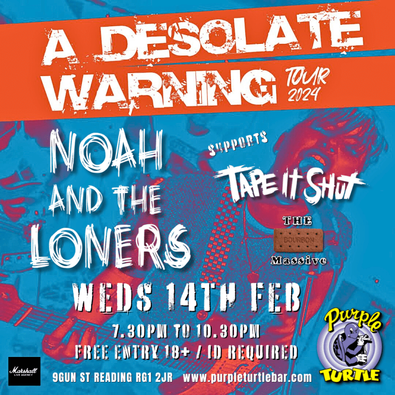 Noah And The Loners’ live shows are full of fire and fury, forged in iconic venues from London’s Dublin Castle and O2 Academy Islington to Liverpool Sound City. Standing politely in the corner watching the band play is NOT an option. Get ready to go nuts!