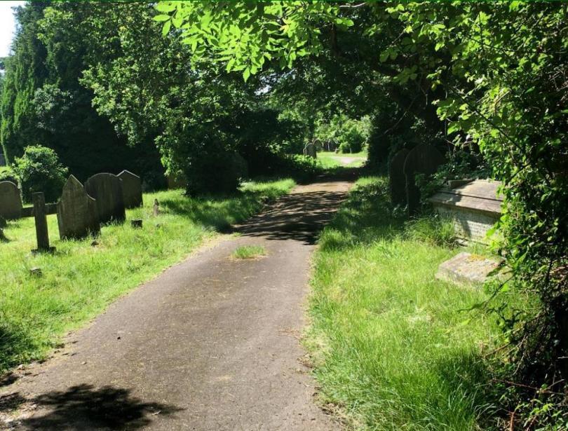 path in the cemetery
