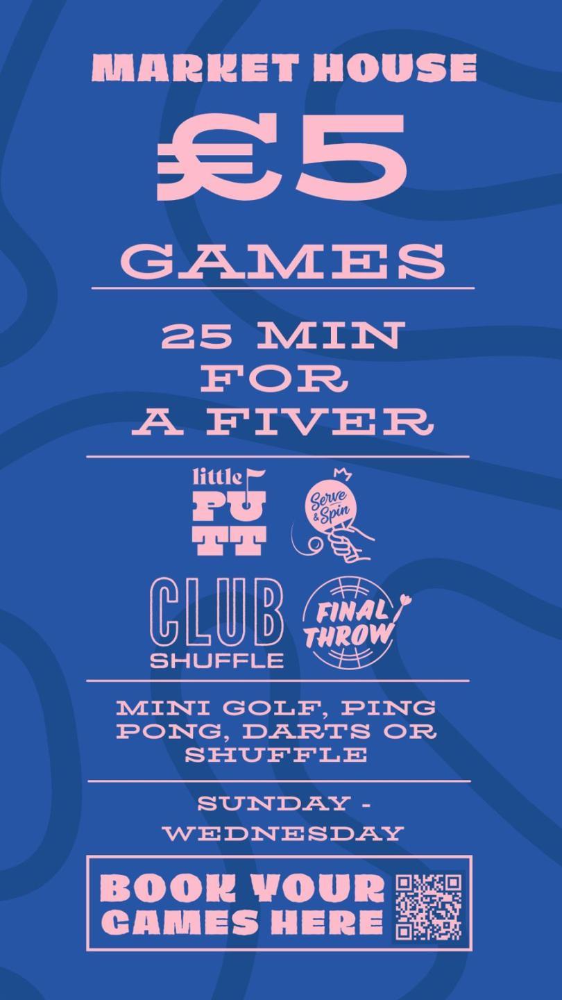 Poster for £5 games Sun-Wed