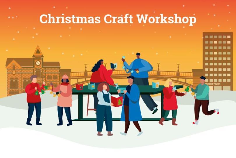 Image of people making Christmas decorations