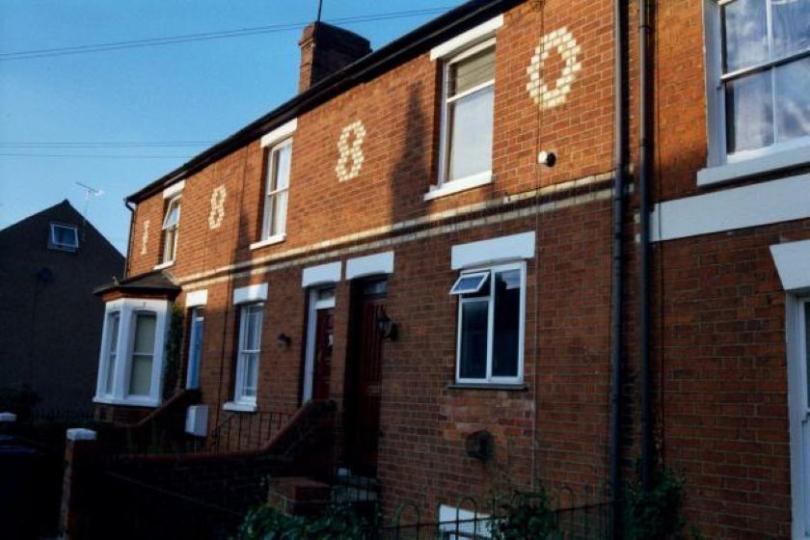 houses with distinctive brick work in Cambridge Street, Reading, 