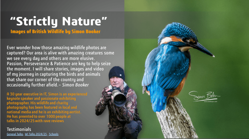 Poster image with Simon Booker and a Kingfisher