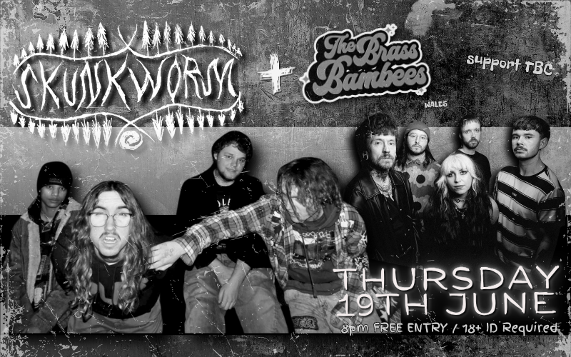 SKUNKWORM Punk, post punk, emotional hardcore, skramz  BRASS BAMBEES (Merthyr Tydfil, Wales) Indie-infused punk rock  Support TBC  FREE ENTRY / 18+ ID Required #purpleturtlerocks #whatsonreading #gotoagigthismonth #readingmusicscene @alt_berks @readingrocksociety @rubandsoc @readingindielife