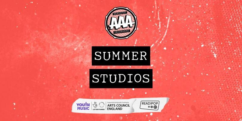 pink background with text "summer studios"