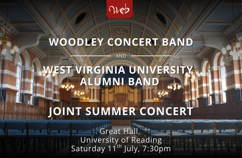 Poster image featuring concert title and image of the University of Reading Great Hall
