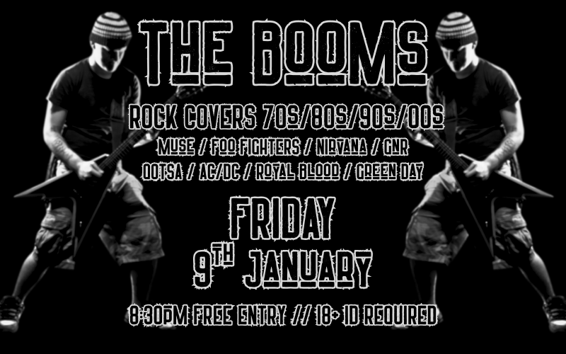 The Booms  ROCK COVERS 70s/80s/90s/00s  FREE ENTRY // 18+ ID Required