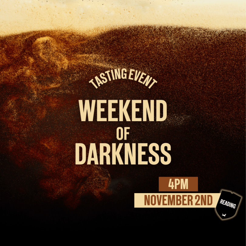 Poster advertising the event with a brown and cream background that is the head of a beer setteling.