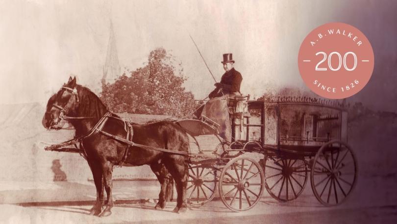 Imaage of funeral carriage in the  Victorian era